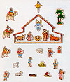 24 Piece Magnetic Advent Calendar Set w/Stable