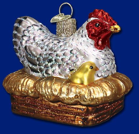 old world christmas hen on nest ornament willow tree christmas story nativity set