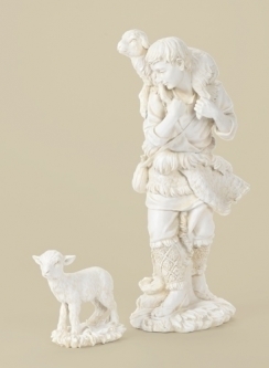 Joseph's Studio® Ivory 27 Inch Scale 2 Piece Shepherd and Lamb Figure