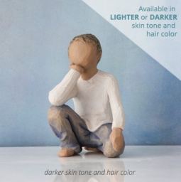 Willow Tree® Inquisitive Child - Dark hair and skin version