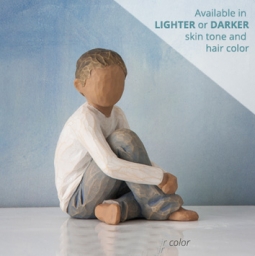 Willow Tree® Caring Child - Dark hair and skin version