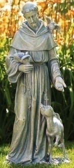Joseph Studio 36.5 Inch St. Francis with Deer Garden Statuary