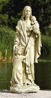 Joseph Studio 24 Inch Jesus with Children Garden Statuary