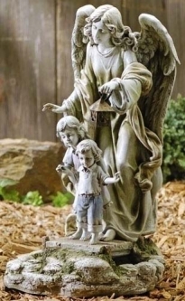 Joseph Studio 20 Inch Solar Guardian Angel Garden Statuary