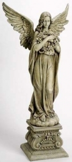 Joseph Studio 48 Inch Angel holding Wreath Garden Statuary