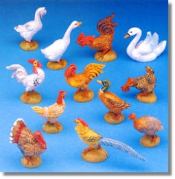 5 Inch Scale Barnyard Birds - Set by Fontanini, Out of stock until June 2022