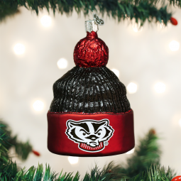 Old World Christmas® Wisconsin Badgers NCAA Beanie Glass Ornament