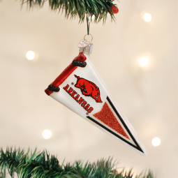 Old World Christmas® Arkansas Razorbacks NCAA Pennant Glass Ornament