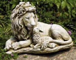 Joseph Studio 12.5 Inch Lion and Lamb Garden Statuary, Out of stock until May