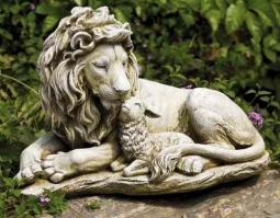 Joseph Studio 12.5 Inch Lion and Lamb Garden Statuary