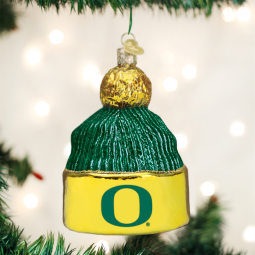 Old World Christmas® Oregon Ducks NCAA Beanie Glass Ornament