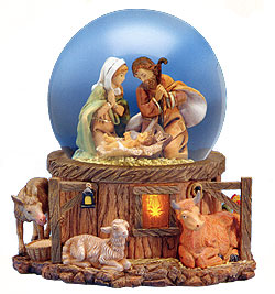 Glitterdome - Stable Scene Musical Glitterdome by Fontanini