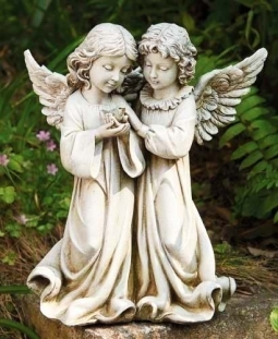 Joseph Studio 12 Inch Angels, with Bird Garden Statuary