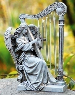 Joseph Studio 10 Inch Angel with Harp Chimes Statuary
