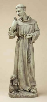 Joseph Studio 24 Inch St Francis with Bunny Garden Statuary